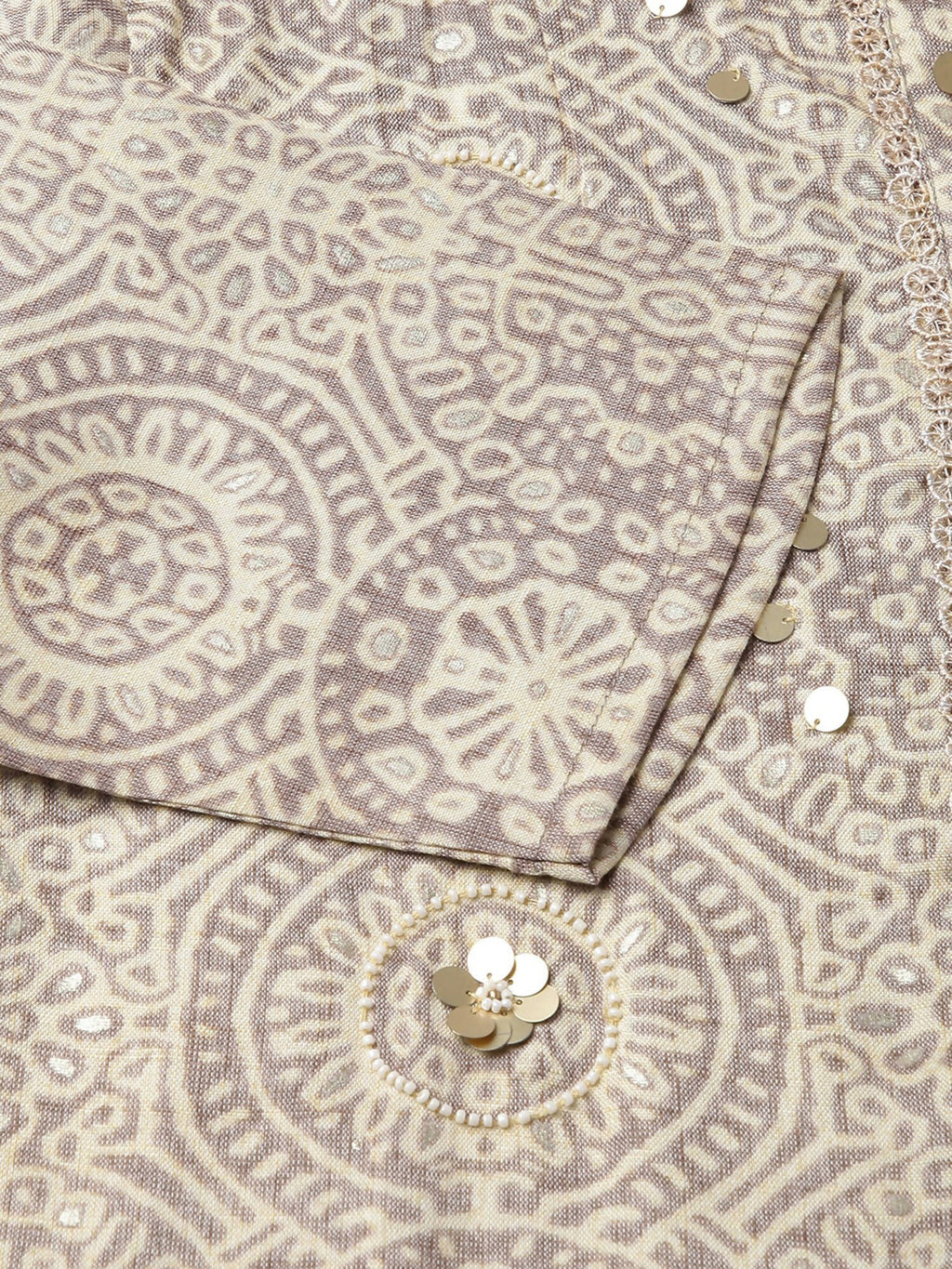 Grey Chiffon Paisley Printed Top - Himanshi