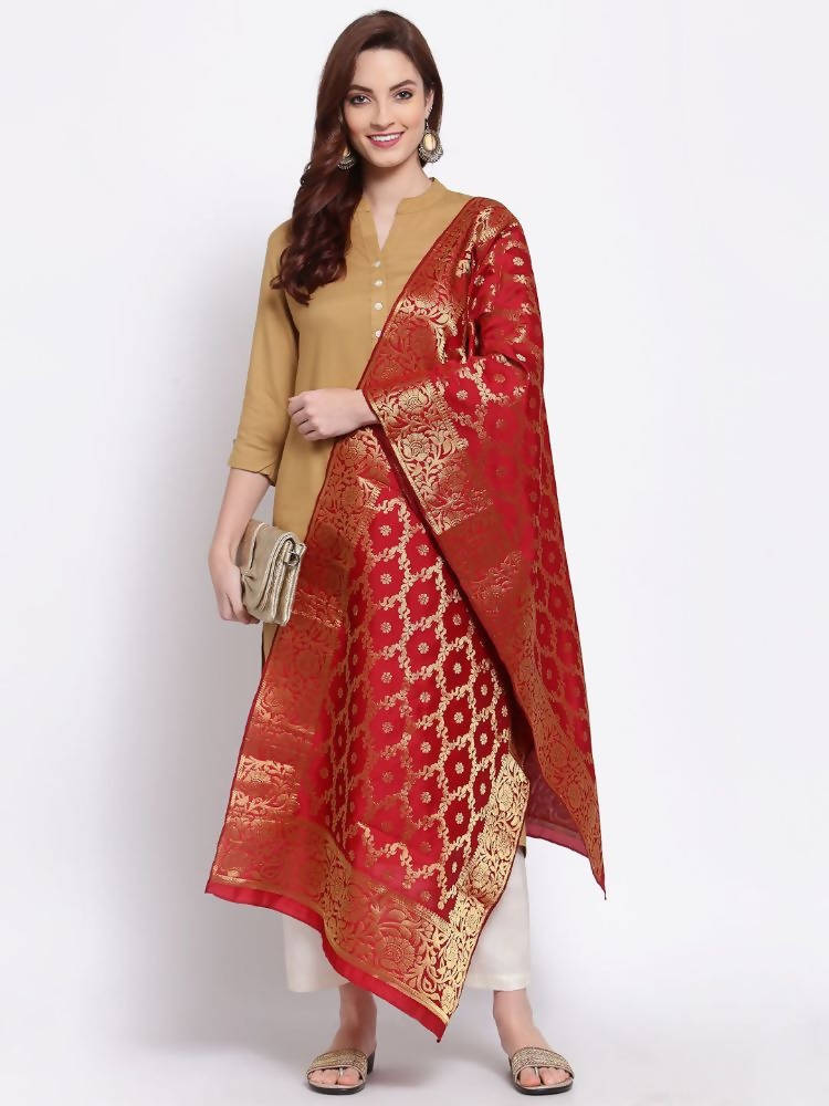 Myshka Women's Multi Cotton Silk Printed Casual Dupatta