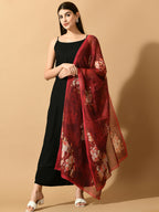 Myshka Women's Black Solid Party Kurta Sets