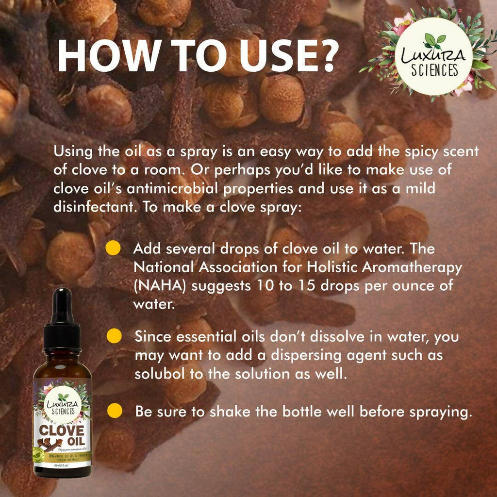 Luxura Sciences Organic Clove Oil For Teeth Pain