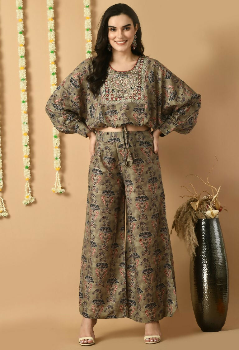 Joban Fashion D.Green Maslin Kurta Set