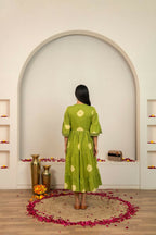 Joban Fashion Green Tie & Dye Cotton Dress - Distacart