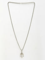 NVR Men's Silver-Plated Stainless Steel Geometric Charm Pendant With Chain