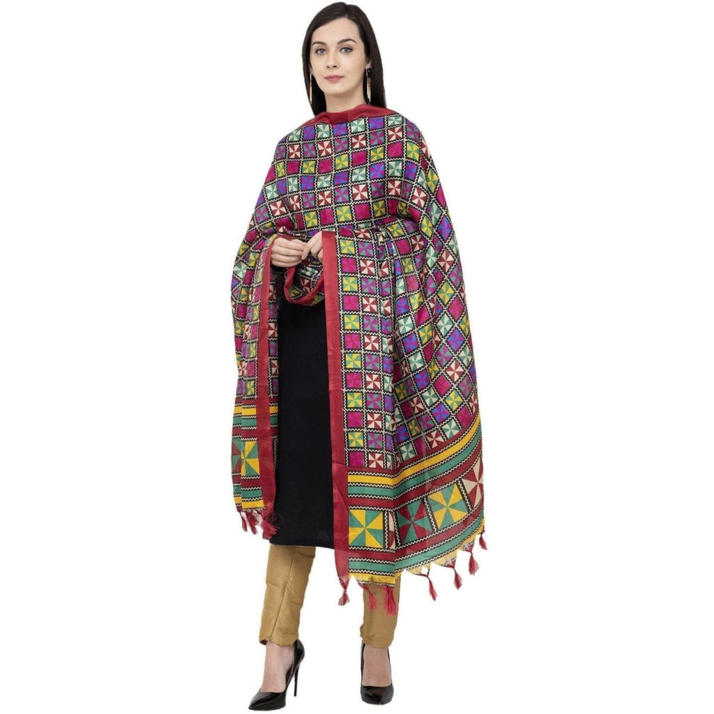 A R Silk Tussar Multi Print Fancy Dupatta Color Multi color Dupatta or Chunni