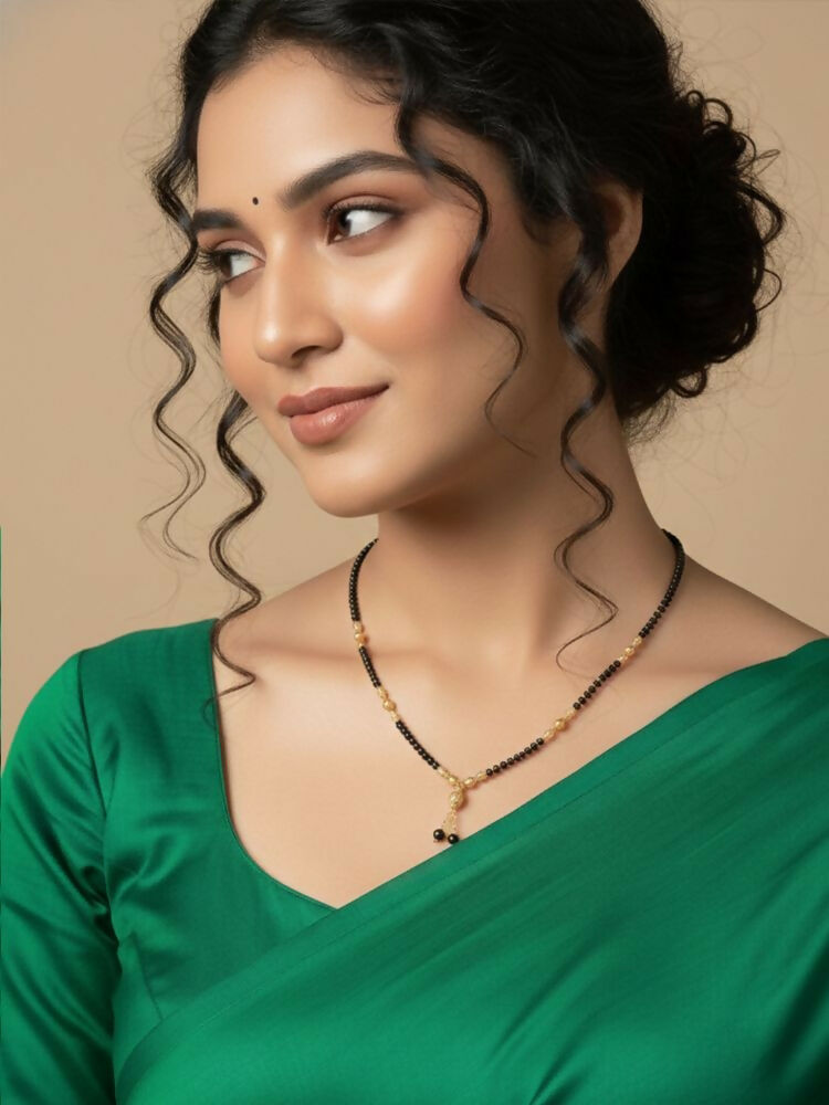 NVR Women Black Gold Plated Mangalsutra - Distacart