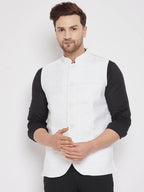 Even Apparels White Cotton Men Woven Nehru Jacket - Distacart