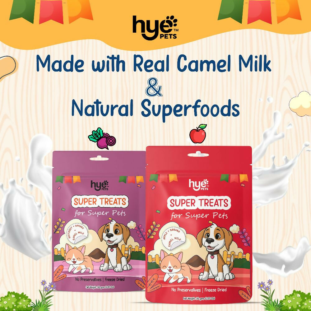 Hye Pets Super Treats For Super Pets – Freeze Dried Treats Made With Camel Milk, Apple & Banana - Distacart