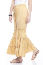 Mominos Fashion Reyon Cotton Golden Palazzo - Distacart