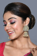 Joban Fashion Women Kundan Pearl Golden White Earrings - Distacart
