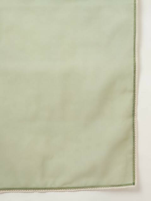 FIORRA Women's Green Lurex Cotton Flared Kurta Palazzo Set With Dupatta