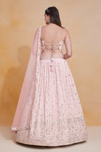 Skyblue Georgette Zari,Sequence Embroidery Work Lehenga Choli - Jihu Culture