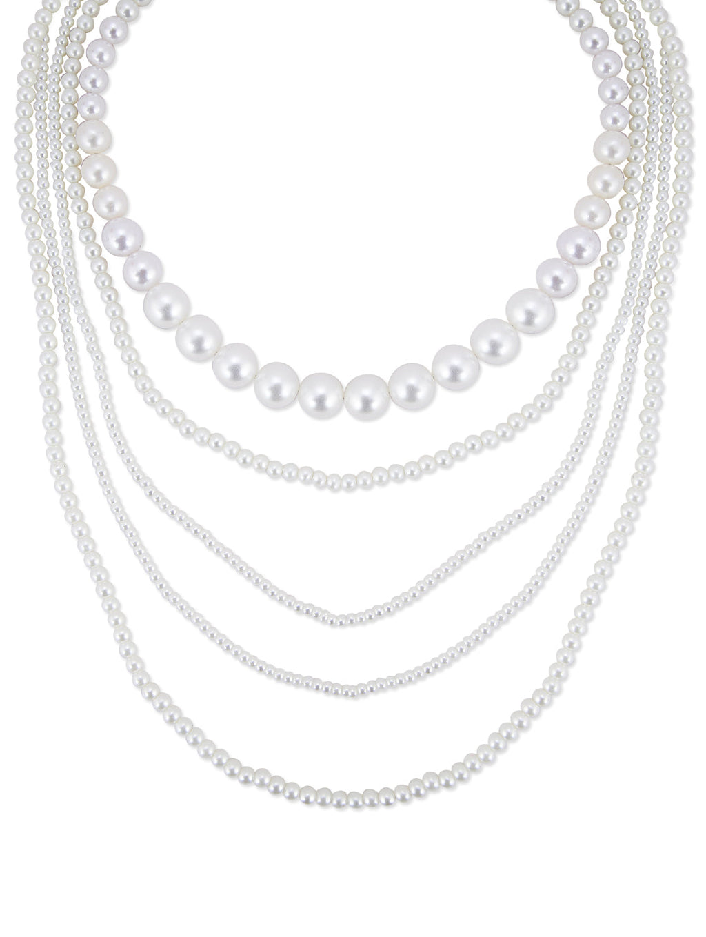 Gold-Polished Alloy Layered Pearl Elegant Necklace - The Pari