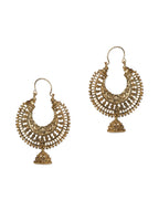 Gold-Plated Alloy Golden Round Hoop Style Earrings - The Pari - Distacart