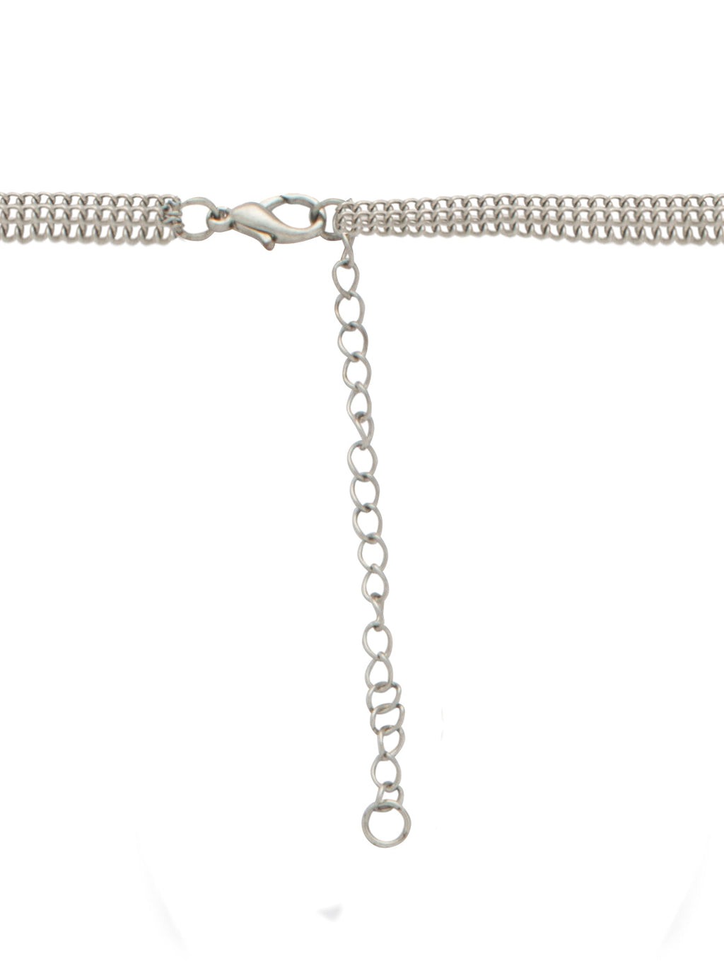 Silver-Plated Alloy Long Three Chain Flower Necklace - The Pari