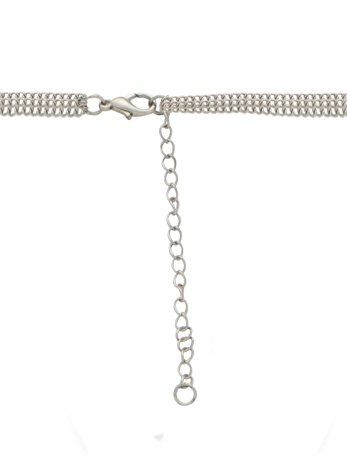 Silver-Plated Alloy Long Three Chain Flower Necklace - The Pari