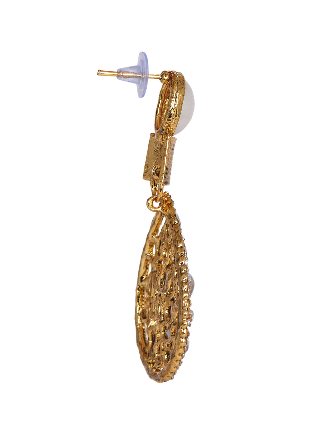 Gold-Plated Alloy Traditional Look Pearl Studded Earrings - The Pari - Distacart
