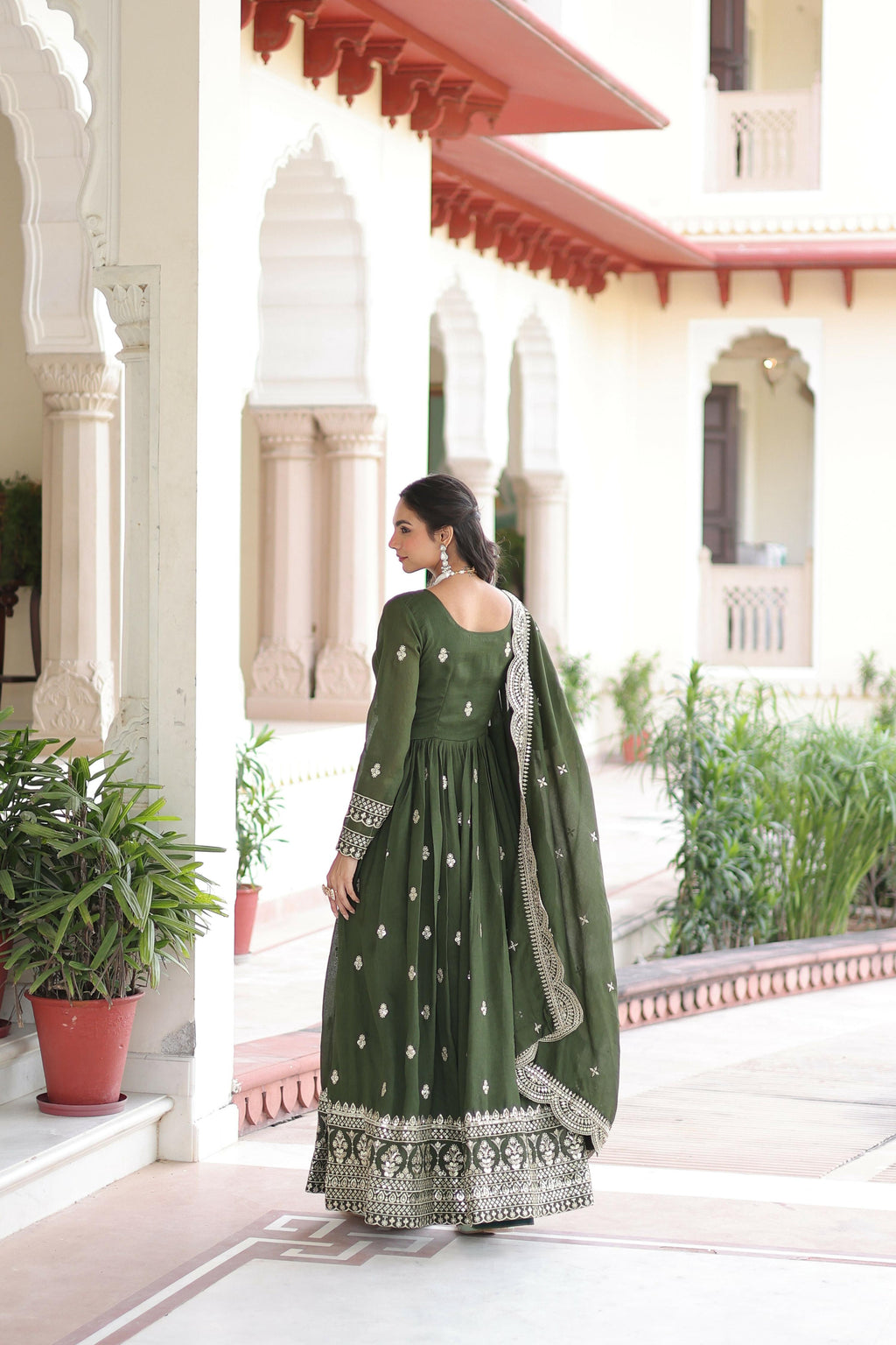 Joban Fashion Green Readymade Kurta Set With Sequence embroidery Work - Distacart