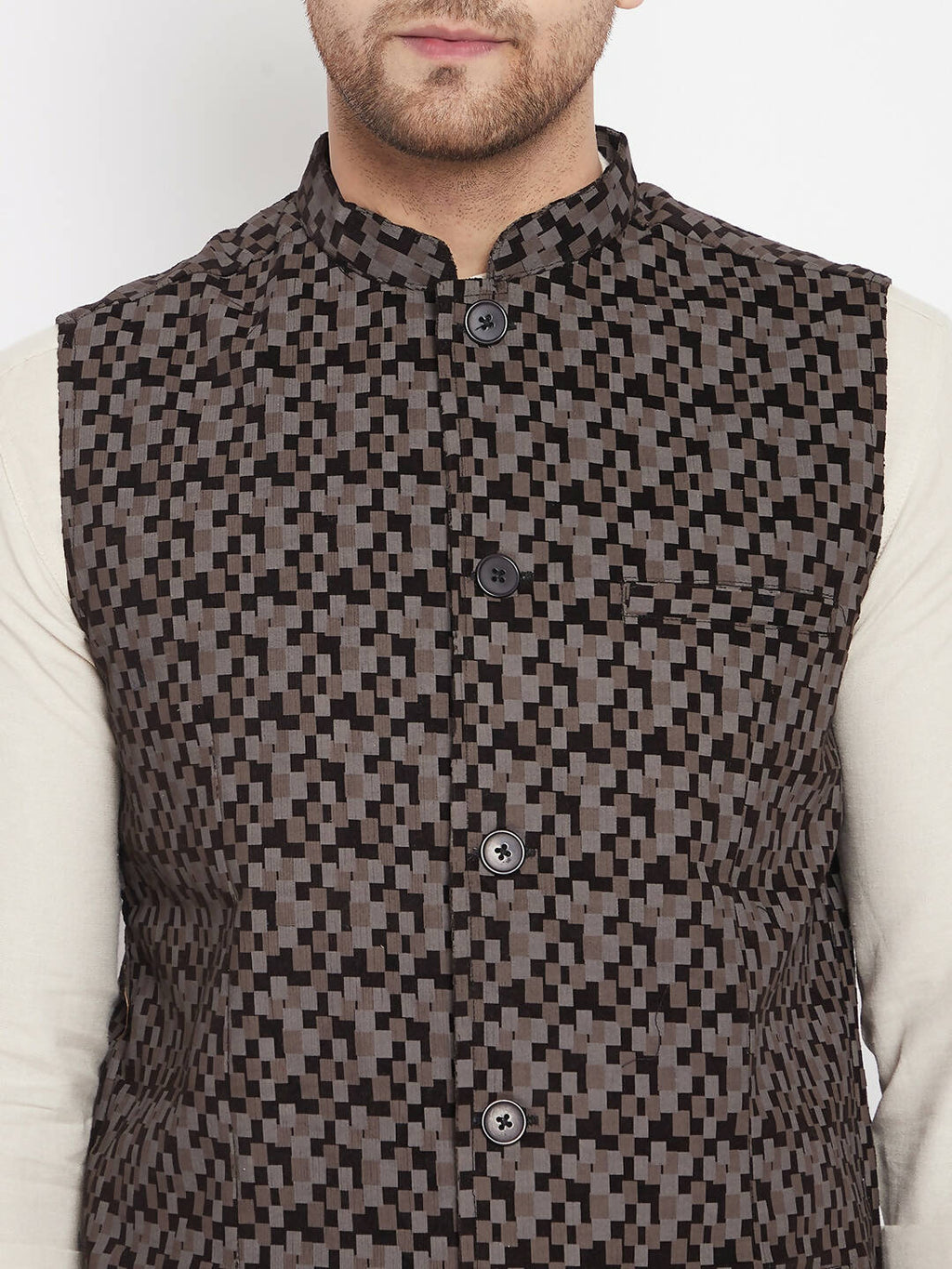 Even Apparels Black Merino Men Woven Nehru Jacket BF539 - Distacart