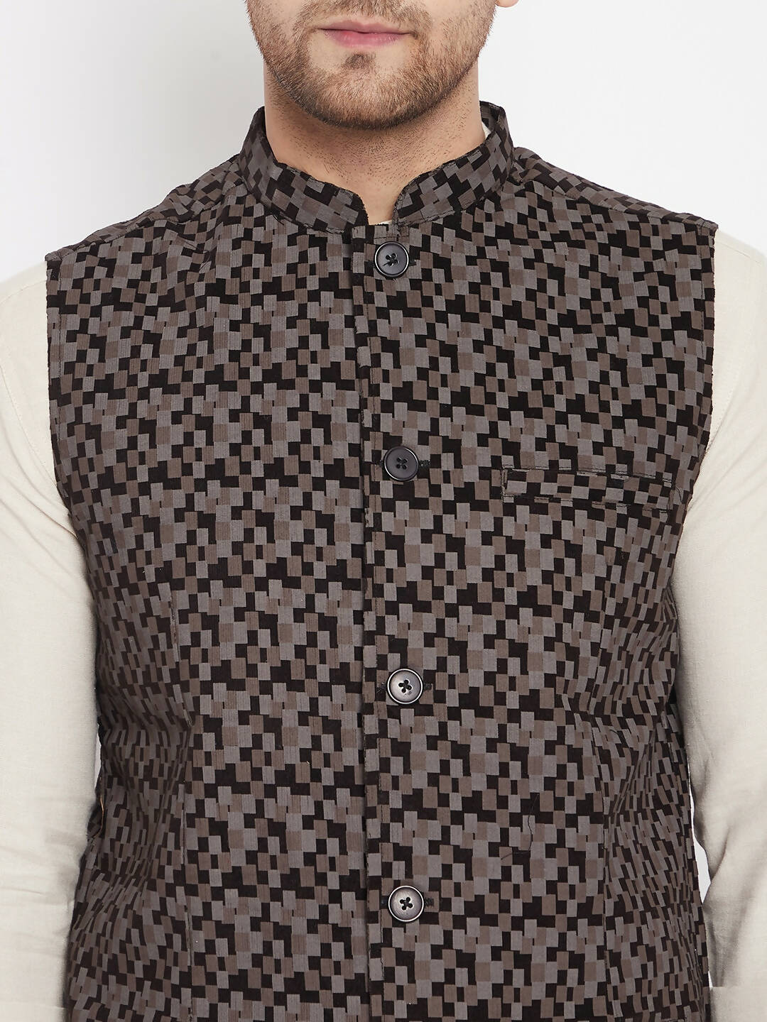 Even Apparels Black Merino Men Woven Nehru Jacket BF539 - Distacart