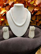 Inhanns Noor-E-Jalwa – Handmade Crystal Bead Necklace / Necklace With Earrings -Adjustable - White