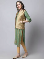 Even Apparels Beige Bansari Silk Open Front Women's Gillet - Distacart
