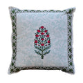 The Decor Nook Red Floral With Green Border Cushion Cover