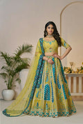Kesar Fab Yellow Banarasi Silk Embroidered Lehenga