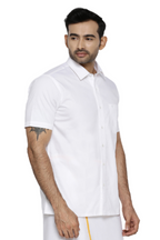 Ramraj Cotton Mens Half Sleeve White Shirt Plus Size - Cool Cotton