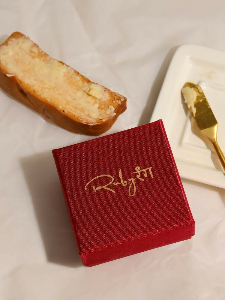 Kundan Gold plated Trillion cut Ring - Ruby Raang