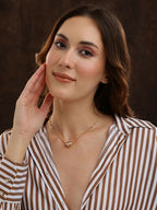 Gold Plated Kundan Necklace - Ruby Raang