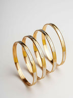NVR Women Set of 4 Gold Plated CZ Toned Bangle - Distacart
