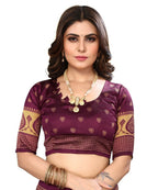 Vamika Purple Printed Art Silk Saree
