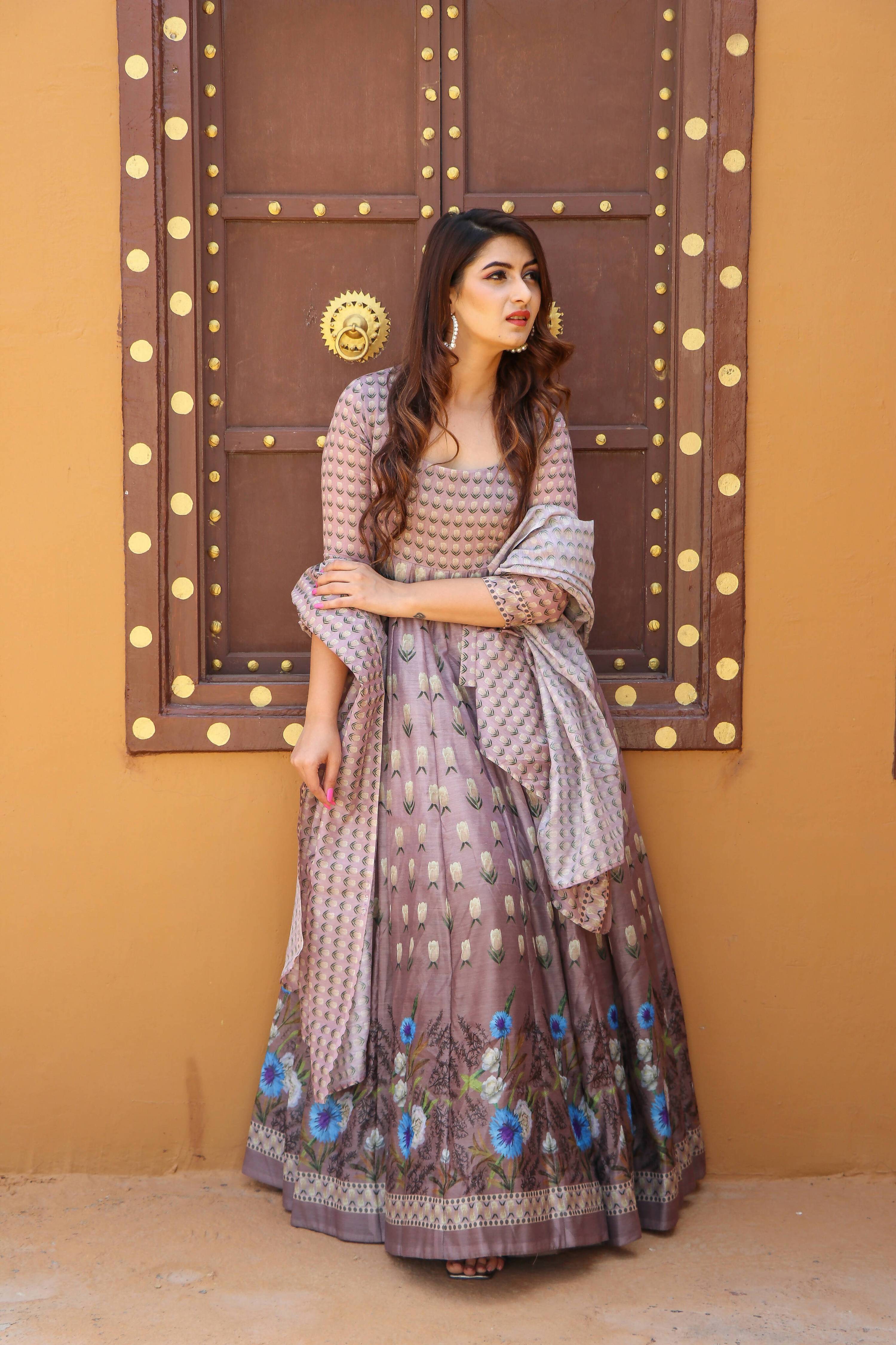 Partywear Designer Pastelpink Chanderi Suit - Anbazaar - Distacart