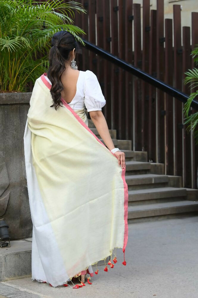 Beatitude White Tissue Silk Saree