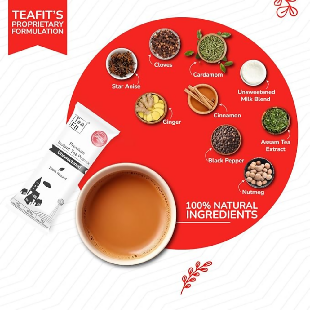 TeaFit Premium NO SUGAR Instant Masala Tea Premix - Distacart