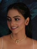 Kundan & Pearl Neckpiece (Gold) - Ruby Raang