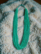 Inhanns Rangsaaz 20-Layer Luxe Long Beaded Only Necklace - Sea Green Only Necklace