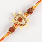 Rudraksha Royal Design Rakhi & Kaju Katli Box - Distacart