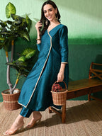 Sangria Printed A-Line Kurta With Trouser