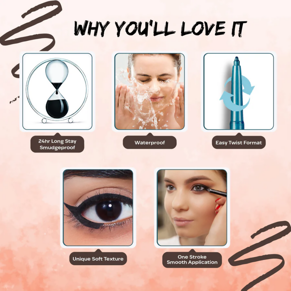 Faces Canada Ultime Pro Twist Eye Kajal Liner - Brown 02