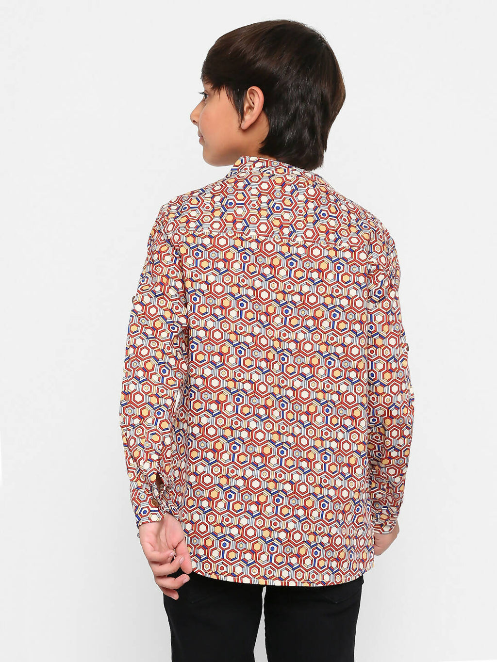 Manet Ethnic Full Sleeves Printed Shirt - Brown