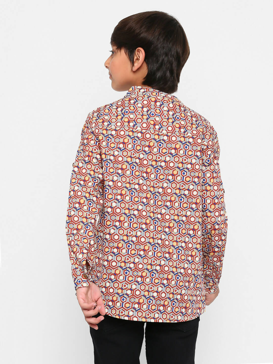 Manet Ethnic Full Sleeves Printed Shirt - Brown