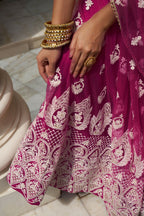 Eilara Glamorous Dark Pink Butterfly Net With Thread And Sequence Embroidered Work Fancy Lace Lehenga Choli For Wedding