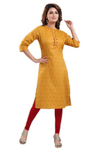 Snehal Creations Mustard Casual Cotton Printed Ladies Kurti - Distacart