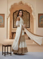 Teeya Creation Multi Color Star Georgette Heavy Embroidery Work Functional Wear Salwar Suit - Distacart