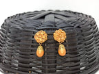 Terracotta Flower Stud With Waterdrop Earrings