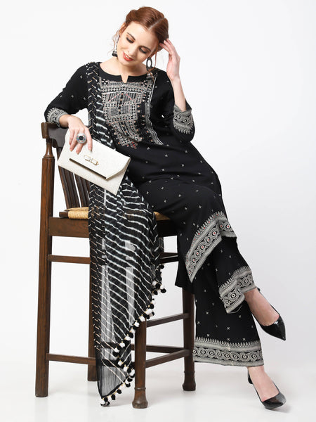 Cheera Kurta Palazzo With Leheria Dupatta set (CH105KPD)