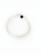 NVR Unisex White & Black Crystal Beaded Bracelet - Distacart